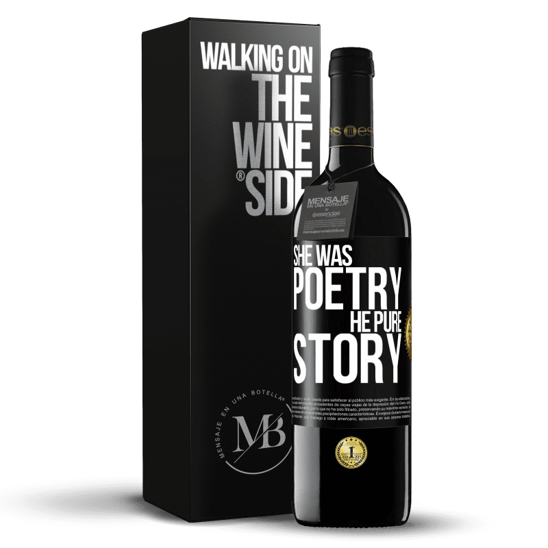 39,95 € Free Shipping | Red Wine RED Edition MBE Reserve She was poetry, he pure story Black Label. Customizable label Reserve 12 Months Harvest 2014 Tempranillo