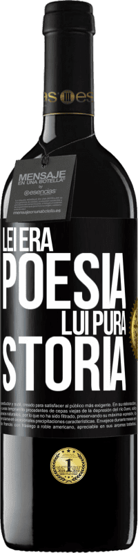 Spedizione Gratuita | Vino rosso Edizione RED MBE Riserva Lei era poesia, lui pura storia Etichetta Nera. Etichetta personalizzabile Riserva 12 Mesi Raccogliere 2014 Tempranillo