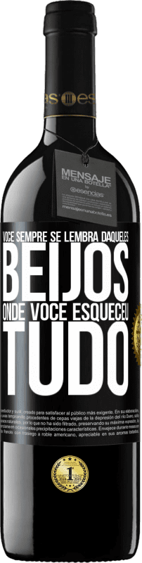 39,95 € Envio grátis | Vinho tinto Edição RED MBE Reserva Você sempre se lembra daqueles beijos onde você esqueceu tudo Etiqueta Preta. Etiqueta personalizável Reserva 12 Meses Colheita 2015 Tempranillo