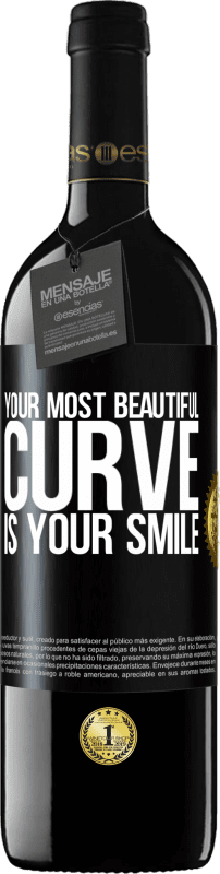 39,95 € Free Shipping | Red Wine RED Edition MBE Reserve Your most beautiful curve is your smile Black Label. Customizable label Reserve 12 Months Harvest 2015 Tempranillo