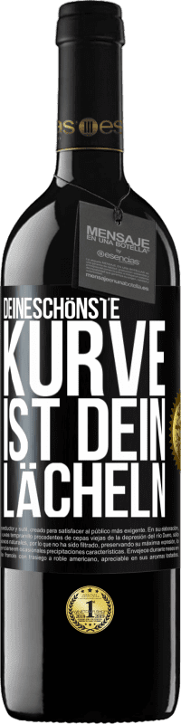 39,95 € | Rotwein RED Ausgabe MBE Reserve Deineschönste Kurve ist dein Lächeln Schwarzes Etikett. Anpassbares Etikett Reserve 12 Monate Ernte 2015 Tempranillo