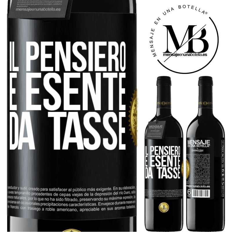 39,95 € Spedizione Gratuita | Vino rosso Edizione RED MBE Riserva Il pensiero è esente da tasse Etichetta Nera. Etichetta personalizzabile Riserva 12 Mesi Raccogliere 2014 Tempranillo