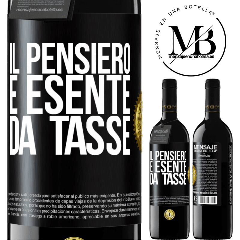 39,95 € Spedizione Gratuita | Vino rosso Edizione RED MBE Riserva Il pensiero è esente da tasse Etichetta Nera. Etichetta personalizzabile Riserva 12 Mesi Raccogliere 2016 Tempranillo