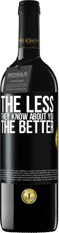 39,95 € | Red Wine RED Edition MBE Reserve The less they know about you, the better Black Label. Customizable label Reserve 12 Months Harvest 2015 Tempranillo