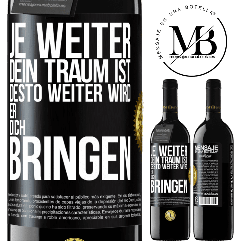 39,95 € Kostenloser Versand | Rotwein RED Ausgabe MBE Reserve Je weiter dein Traum ist, desto weiter wird er dich bringen Schwarzes Etikett. Anpassbares Etikett Reserve 12 Monate Ernte 2016 Tempranillo