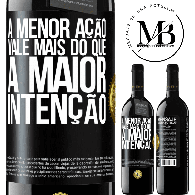 39,95 € Envio grátis | Vinho tinto Edição RED MBE Reserva A menor ação vale mais do que a maior intenção Etiqueta Preta. Etiqueta personalizável Reserva 12 Meses Colheita 2016 Tempranillo