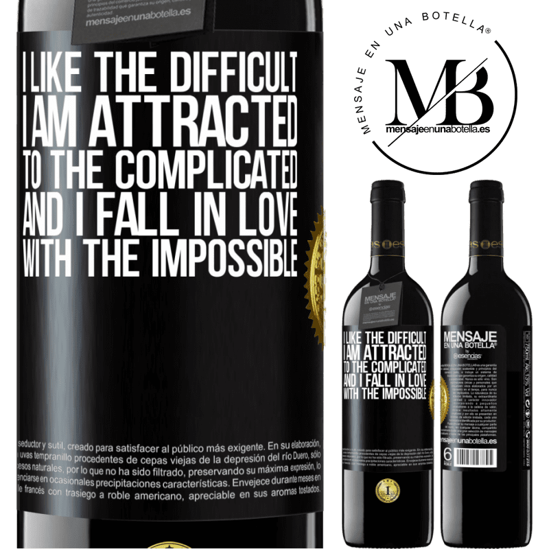 24,95 € Free Shipping | Red Wine RED Edition Crianza 6 Months I like the difficult, I am attracted to the complicated, and I fall in love with the impossible Black Label. Customizable label Aging in oak barrels 6 Months Harvest 2019 Tempranillo