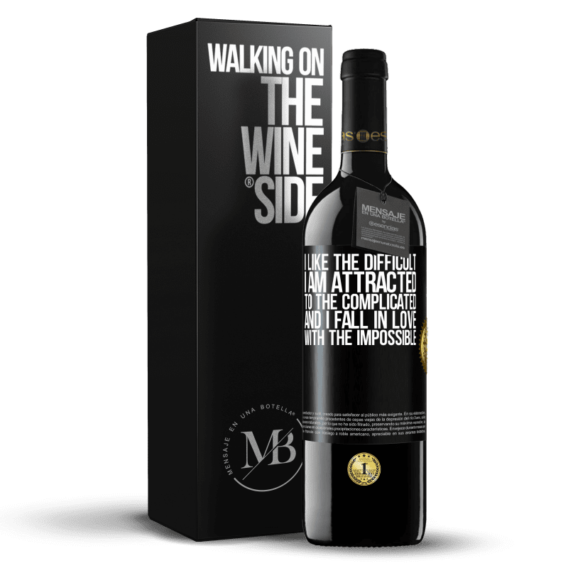 39,95 € Free Shipping | Red Wine RED Edition MBE Reserve I like the difficult, I am attracted to the complicated, and I fall in love with the impossible Black Label. Customizable label Reserve 12 Months Harvest 2014 Tempranillo