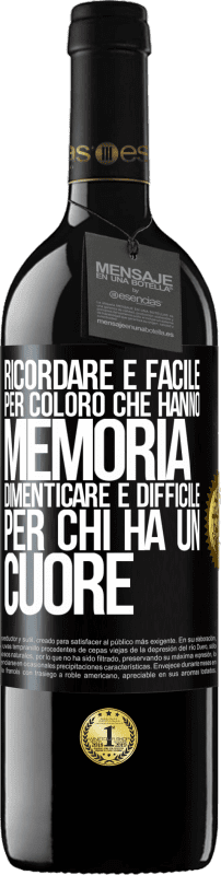 39,95 € Spedizione Gratuita | Vino rosso Edizione RED MBE Riserva Ricordare è facile per coloro che hanno memoria. Dimenticare è difficile per chi ha un cuore Etichetta Nera. Etichetta personalizzabile Riserva 12 Mesi Raccogliere 2014 Tempranillo