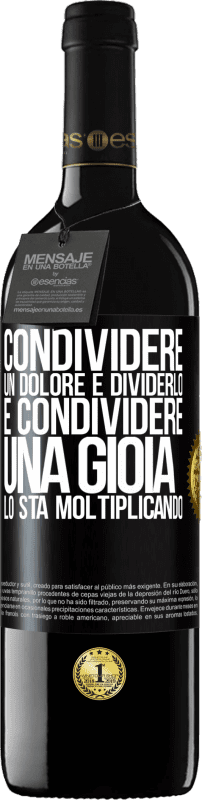 39,95 € | Vino rosso Edizione RED MBE Riserva Condividere un dolore è dividerlo e condividere una gioia lo sta moltiplicando Etichetta Nera. Etichetta personalizzabile Riserva 12 Mesi Raccogliere 2015 Tempranillo