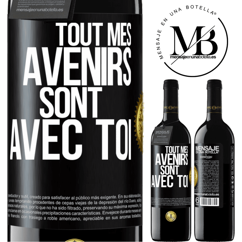 39,95 € Envoi gratuit | Vin rouge Édition RED MBE Réserve Tout mes avenirs sont avec toi Étiquette Noire. Étiquette personnalisable Réserve 12 Mois Récolte 2016 Tempranillo