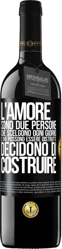 39,95 € Spedizione Gratuita | Vino rosso Edizione RED MBE Riserva L'amore sono due persone che scelgono ogni giorno e che possono essere distrutte, decidono di costruire Etichetta Nera. Etichetta personalizzabile Riserva 12 Mesi Raccogliere 2014 Tempranillo