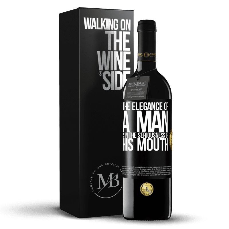 39,95 € Free Shipping | Red Wine RED Edition MBE Reserve The elegance of a man is in the seriousness of his mouth Black Label. Customizable label Reserve 12 Months Harvest 2014 Tempranillo