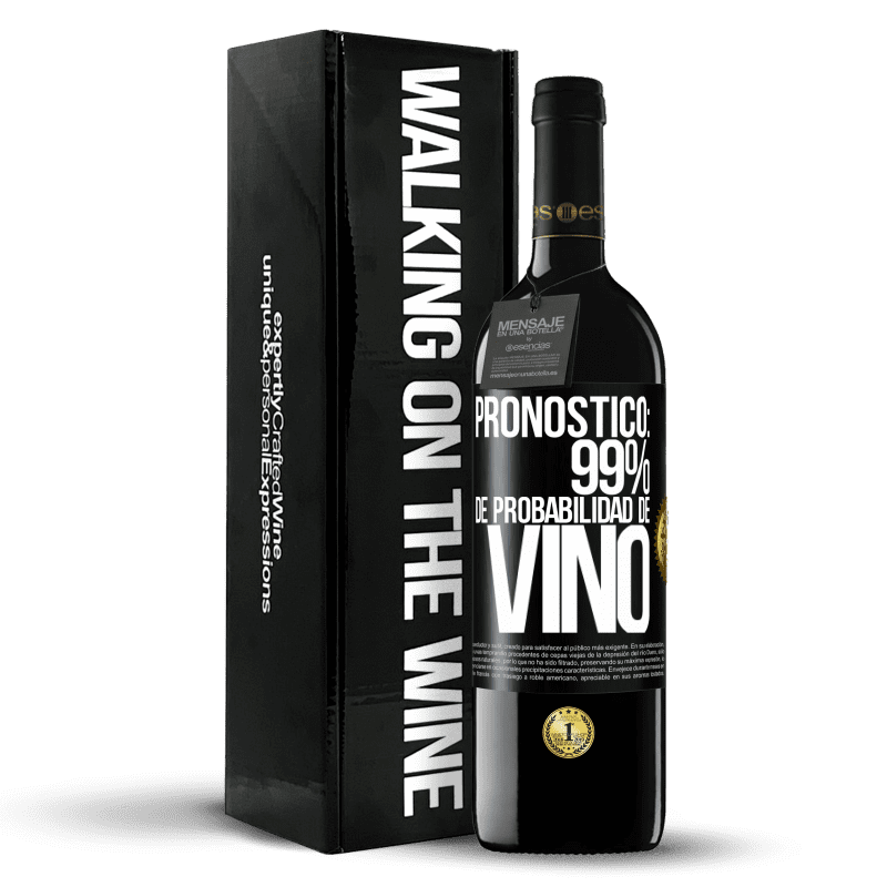 39,95 € Envío gratis | Vino Tinto Edición RED MBE Reserva Pronóstico: 99% de probabilidad de vino Etiqueta Negra. Etiqueta personalizable Reserva 12 Meses Cosecha 2016 Tempranillo