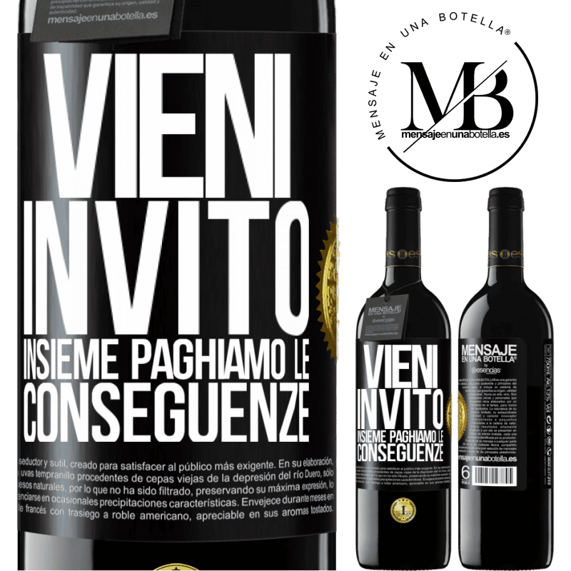 39,95 € Spedizione Gratuita | Vino rosso Edizione RED MBE Riserva Vieni, invito, insieme paghiamo le conseguenze Etichetta Nera. Etichetta personalizzabile Riserva 12 Mesi Raccogliere 2014 Tempranillo