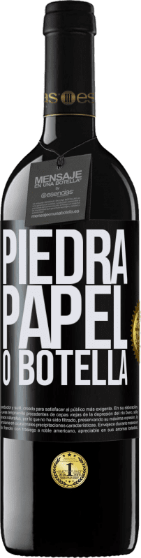 39,95 € | Vino Tinto Edición RED MBE Reserva Piedra, papel o botella Etiqueta Negra. Etiqueta personalizable Reserva 12 Meses Cosecha 2014 Tempranillo