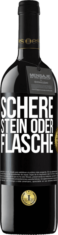 39,95 € | Rotwein RED Ausgabe MBE Reserve Schere, Stein oder Flasche Schwarzes Etikett. Anpassbares Etikett Reserve 12 Monate Ernte 2015 Tempranillo