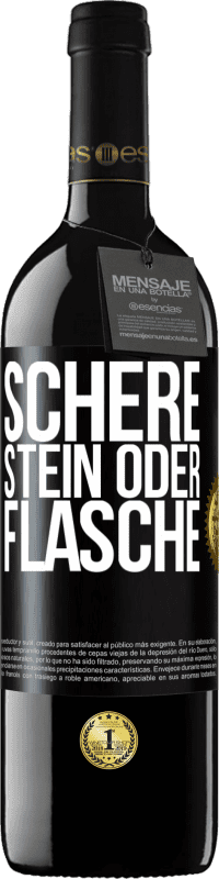 39,95 € Kostenloser Versand | Rotwein RED Ausgabe MBE Reserve Schere, Stein oder Flasche Schwarzes Etikett. Anpassbares Etikett Reserve 12 Monate Ernte 2016 Tempranillo