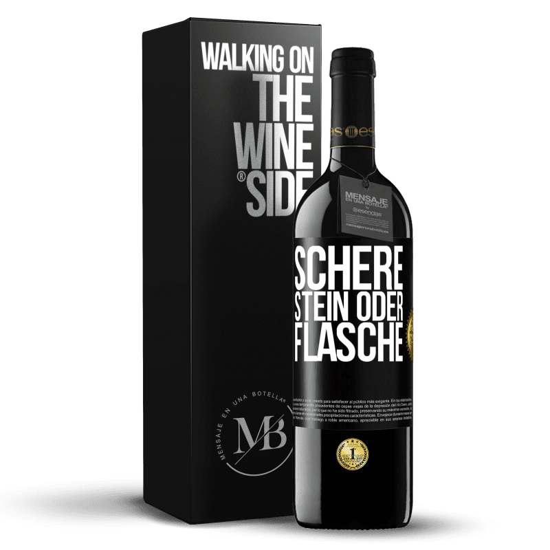 39,95 € Kostenloser Versand | Rotwein RED Ausgabe MBE Reserve Schere, Stein oder Flasche Schwarzes Etikett. Anpassbares Etikett Reserve 12 Monate Ernte 2015 Tempranillo