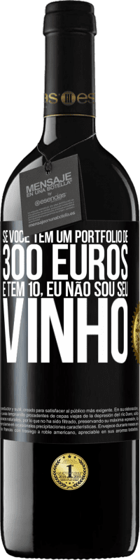 39,95 € | Vinho tinto Edição RED MBE Reserva Se você tem um portfólio de 300 euros e tem 10, eu não sou seu vinho Etiqueta Preta. Etiqueta personalizável Reserva 12 Meses Colheita 2015 Tempranillo