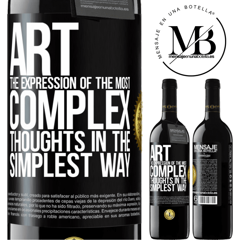 24,95 € Free Shipping | Red Wine RED Edition Crianza 6 Months ART. The expression of the most complex thoughts in the simplest way Black Label. Customizable label Aging in oak barrels 6 Months Harvest 2019 Tempranillo