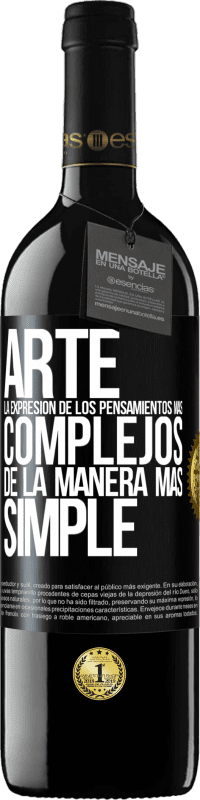 39,95 € Envío gratis | Vino Tinto Edición RED MBE Reserva ARTE. La expresión de los pensamientos más complejos de la manera más simple Etiqueta Negra. Etiqueta personalizable Reserva 12 Meses Cosecha 2016 Tempranillo