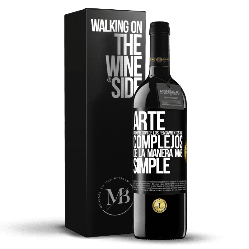 39,95 € Envío gratis | Vino Tinto Edición RED MBE Reserva ARTE. La expresión de los pensamientos más complejos de la manera más simple Etiqueta Negra. Etiqueta personalizable Reserva 12 Meses Cosecha 2015 Tempranillo