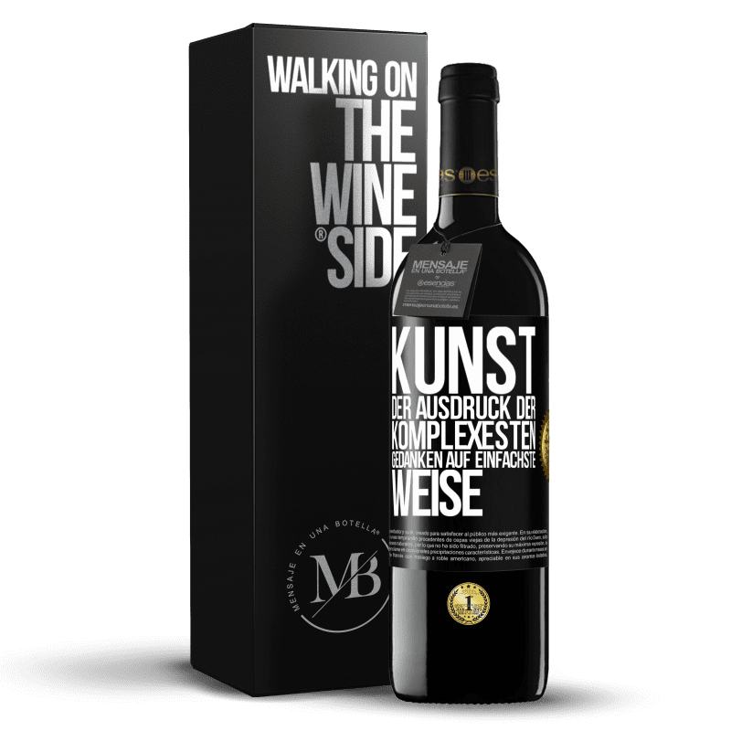 39,95 € Kostenloser Versand | Rotwein RED Ausgabe MBE Reserve KUNST. Der Ausdruck der komplexesten Gedanken auf einfachste Weise Schwarzes Etikett. Anpassbares Etikett Reserve 12 Monate Ernte 2015 Tempranillo