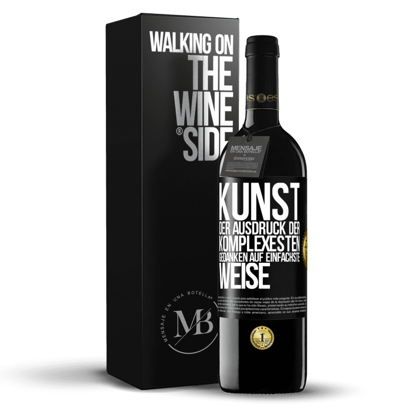 39,95 € Kostenloser Versand | Rotwein RED Ausgabe MBE Reserve KUNST. Der Ausdruck der komplexesten Gedanken auf einfachste Weise Schwarzes Etikett. Anpassbares Etikett Reserve 12 Monate Ernte 2016 Tempranillo