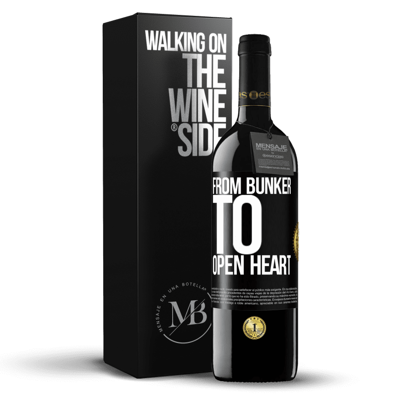 39,95 € Free Shipping | Red Wine RED Edition MBE Reserve From bunker to open heart Black Label. Customizable label Reserve 12 Months Harvest 2014 Tempranillo