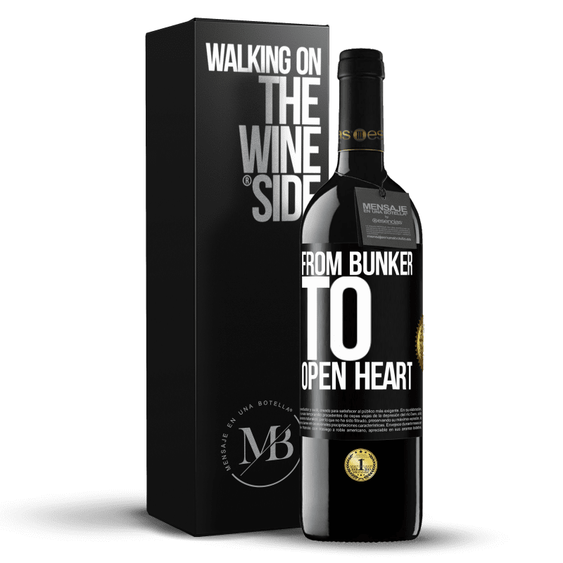 39,95 € Free Shipping | Red Wine RED Edition MBE Reserve From bunker to open heart Black Label. Customizable label Reserve 12 Months Harvest 2015 Tempranillo