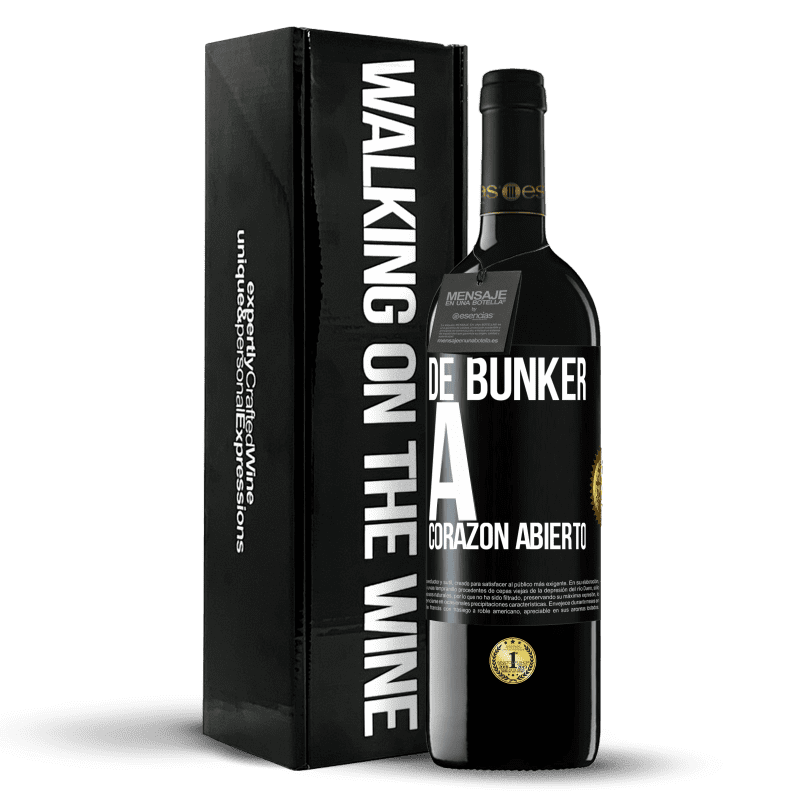 39,95 € Envío gratis | Vino Tinto Edición RED MBE Reserva De búnker a corazon abierto Etiqueta Negra. Etiqueta personalizable Reserva 12 Meses Cosecha 2015 Tempranillo