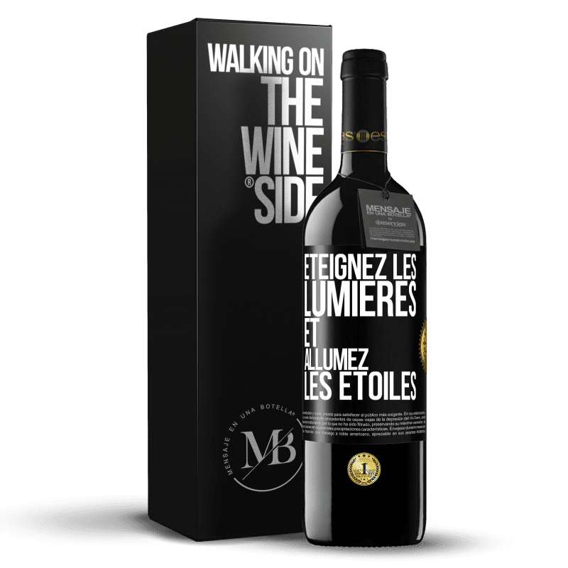 39,95 € Envoi gratuit | Vin rouge Édition RED MBE Réserve Éteignez les lumières et allumez les étoiles Étiquette Noire. Étiquette personnalisable Réserve 12 Mois Récolte 2015 Tempranillo