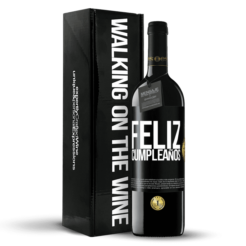 39,95 € Envío gratis | Vino Tinto Edición RED MBE Reserva Feliz cumpleaños Etiqueta Negra. Etiqueta personalizable Reserva 12 Meses Cosecha 2016 Tempranillo