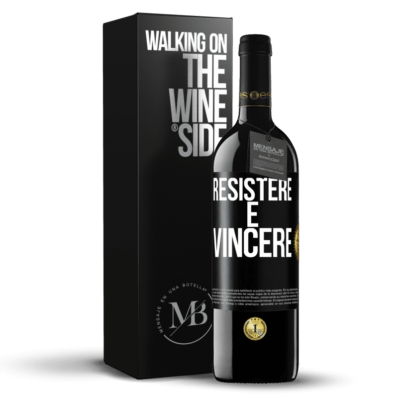 39,95 € Spedizione Gratuita | Vino rosso Edizione RED MBE Riserva Resistere è vincere Etichetta Nera. Etichetta personalizzabile Riserva 12 Mesi Raccogliere 2016 Tempranillo