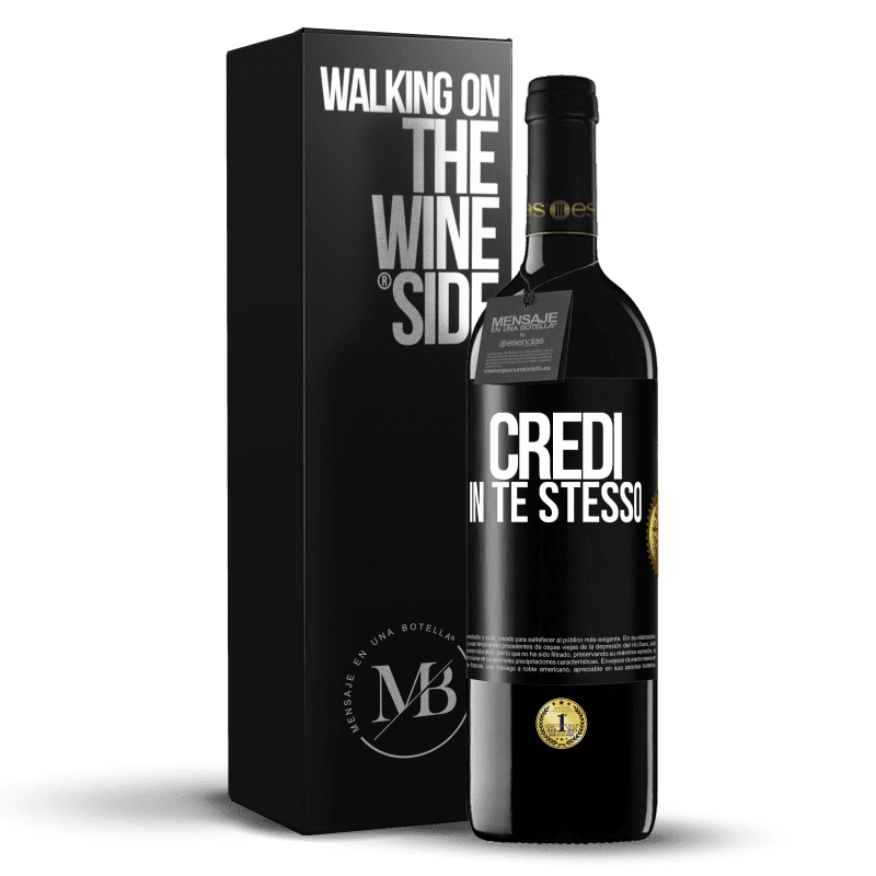 39,95 € Spedizione Gratuita | Vino rosso Edizione RED MBE Riserva Credi in te stesso Etichetta Nera. Etichetta personalizzabile Riserva 12 Mesi Raccogliere 2014 Tempranillo