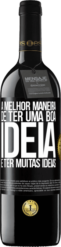 39,95 € Envio grátis | Vinho tinto Edição RED MBE Reserva A melhor maneira de ter uma boa ideia é ter muitas ideias Etiqueta Preta. Etiqueta personalizável Reserva 12 Meses Colheita 2016 Tempranillo