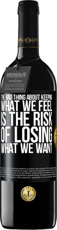 39,95 € | Red Wine RED Edition MBE Reserve The bad thing about keeping what we feel is the risk of losing what we want Black Label. Customizable label Reserve 12 Months Harvest 2014 Tempranillo