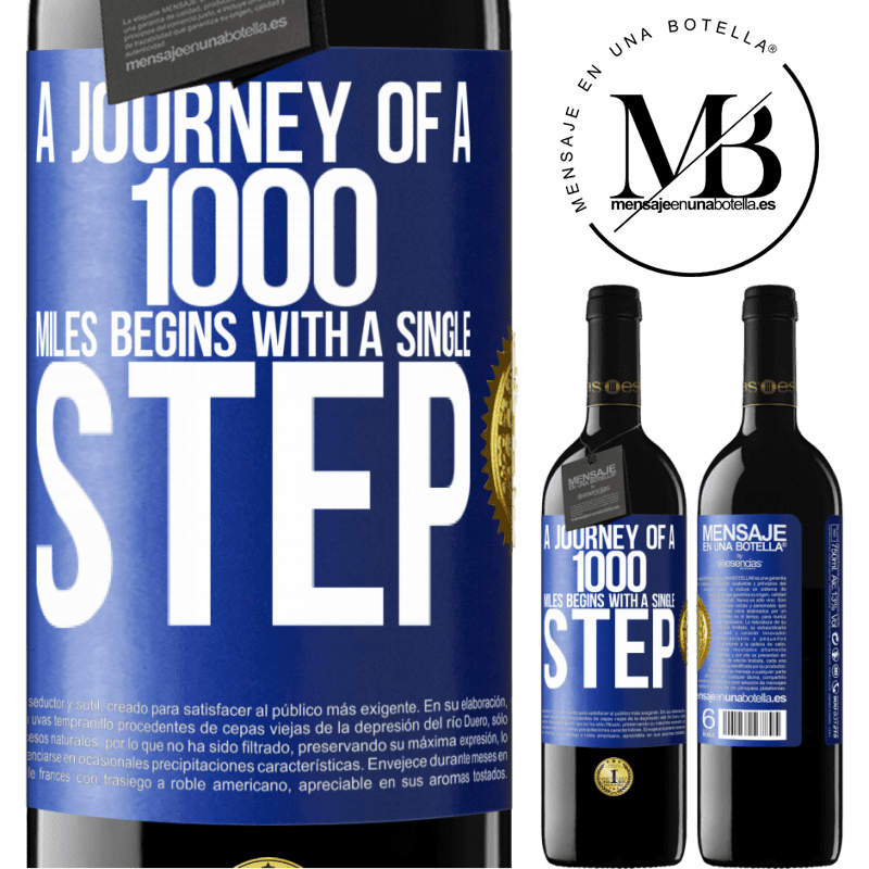 24,95 € Free Shipping | Red Wine RED Edition Crianza 6 Months A journey of a thousand miles begins with a single step Blue Label. Customizable label Aging in oak barrels 6 Months Harvest 2019 Tempranillo