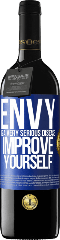 39,95 € Free Shipping | Red Wine RED Edition MBE Reserve Envy is a very serious disease, improve yourself Blue Label. Customizable label Reserve 12 Months Harvest 2016 Tempranillo