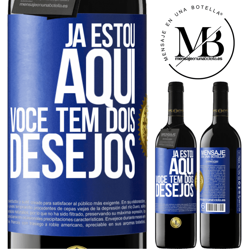39,95 € Envio grátis | Vinho tinto Edição RED MBE Reserva Já estou aqui. Você tem dois desejos Etiqueta Azul. Etiqueta personalizável Reserva 12 Meses Colheita 2016 Tempranillo