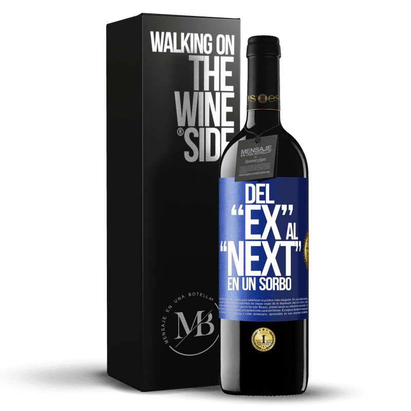 39,95 € Envío gratis | Vino Tinto Edición RED MBE Reserva Del EX al NEXT en un sorbo Etiqueta Azul. Etiqueta personalizable Reserva 12 Meses Cosecha 2015 Tempranillo