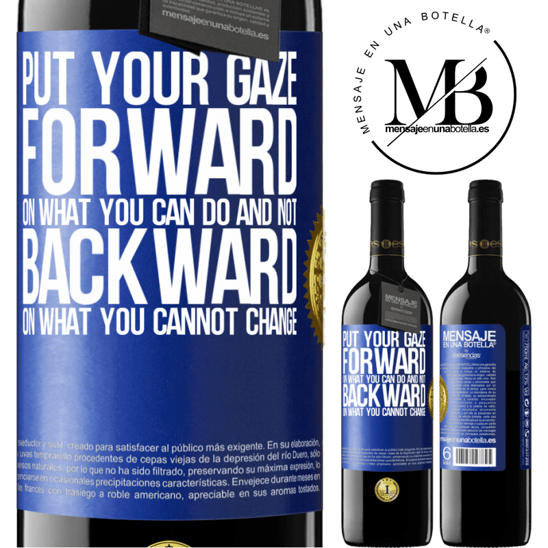 24,95 € Free Shipping | Red Wine RED Edition Crianza 6 Months Put your gaze forward, on what you can do and not backward, on what you cannot change Blue Label. Customizable label Aging in oak barrels 6 Months Harvest 2019 Tempranillo
