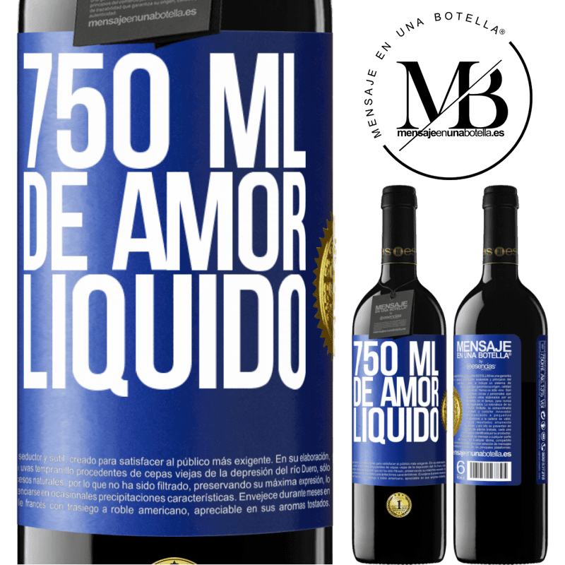 39,95 € Envio grátis | Vinho tinto Edição RED MBE Reserva 750 ml de amor líquido Etiqueta Azul. Etiqueta personalizável Reserva 12 Meses Colheita 2015 Tempranillo