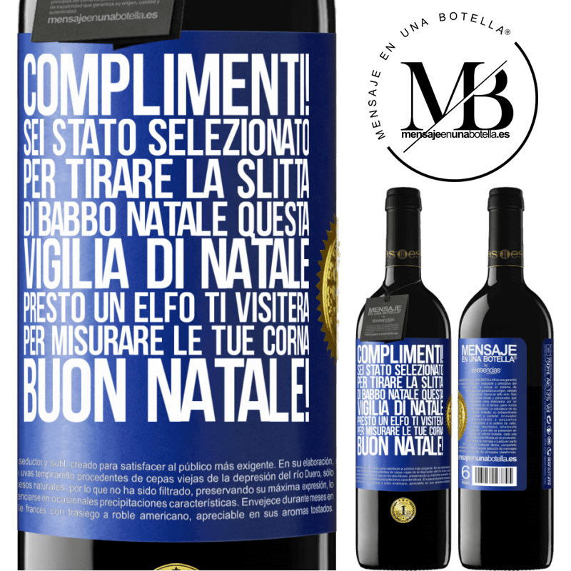 39,95 € Spedizione Gratuita | Vino rosso Edizione RED MBE Riserva Complimenti! Sei stato selezionato per tirare la slitta di Babbo Natale questa vigilia di Natale. Presto un elfo ti visiterà Etichetta Blu. Etichetta personalizzabile Riserva 12 Mesi Raccogliere 2014 Tempranillo