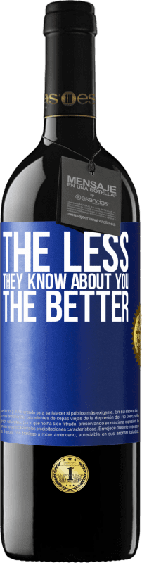 39,95 € | Red Wine RED Edition MBE Reserve The less they know about you, the better Blue Label. Customizable label Reserve 12 Months Harvest 2015 Tempranillo