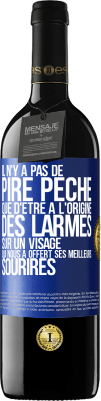39,95 € Envoi gratuit | Vin rouge Édition RED MBE Réserve Il n'y a pas de pire péché que d'être à l'origine des larmes sur un visage qui nous a offert ses meilleurs sourires Étiquette Bleue. Étiquette personnalisable Réserve 12 Mois Récolte 2016 Tempranillo