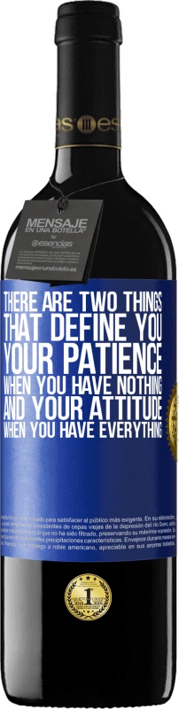 «There are two things that define you. Your patience when you have nothing, and your attitude when you have everything» RED Edition MBE Reserve