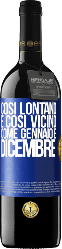 39,95 € | Vino rosso Edizione RED MBE Riserva Così lontano e così vicino, come gennaio e dicembre Etichetta Blu. Etichetta personalizzabile Riserva 12 Mesi Raccogliere 2015 Tempranillo