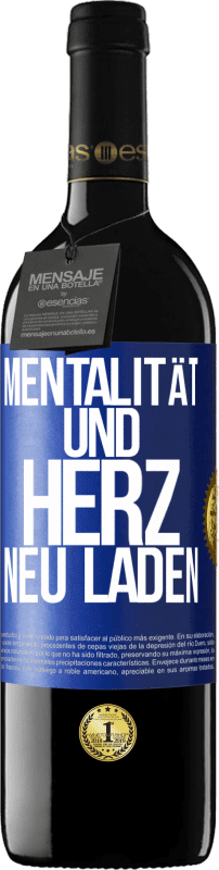 Kostenloser Versand | Rotwein RED Ausgabe MBE Reserve Mentalität und Herz neu laden Blaue Markierung. Anpassbares Etikett Reserve 12 Monate Ernte 2014 Tempranillo